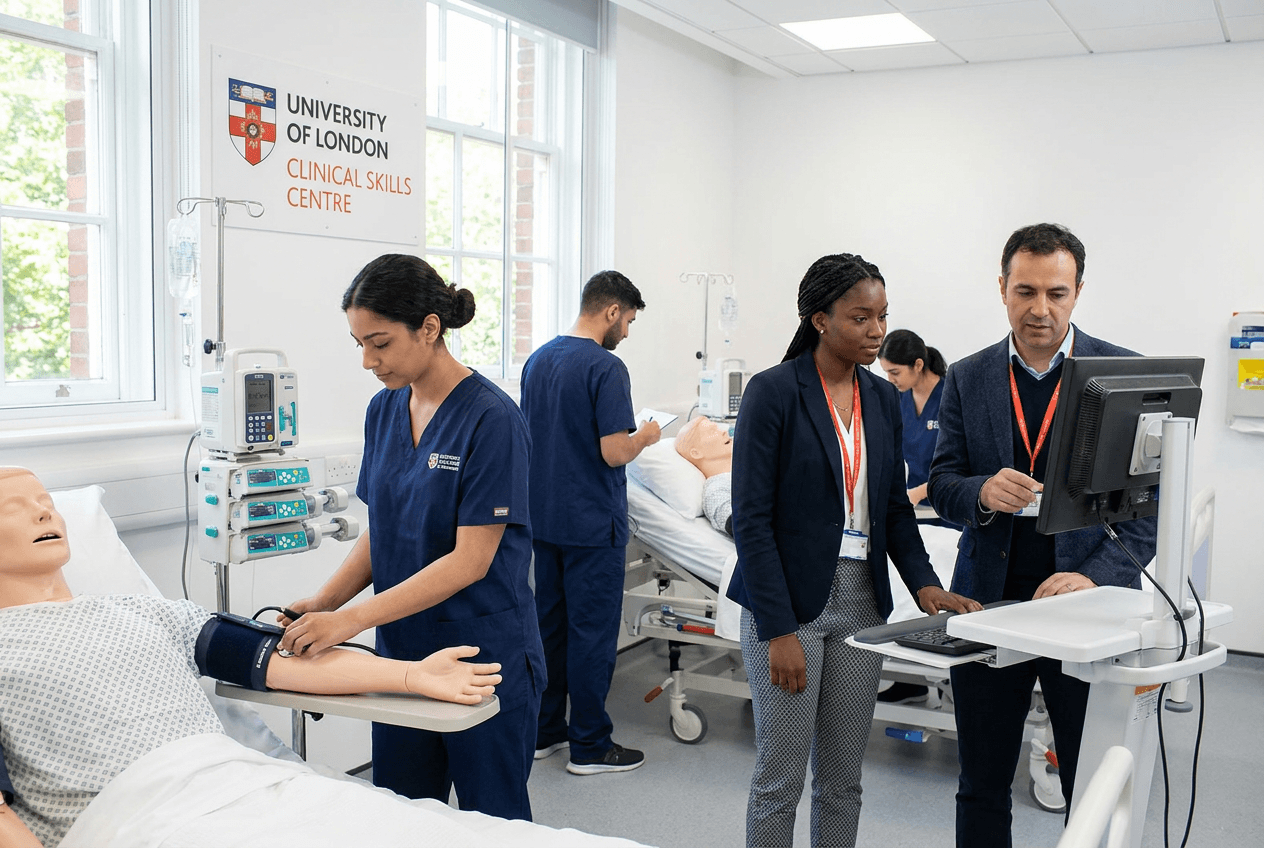 Health and Social Care students in clinical lab